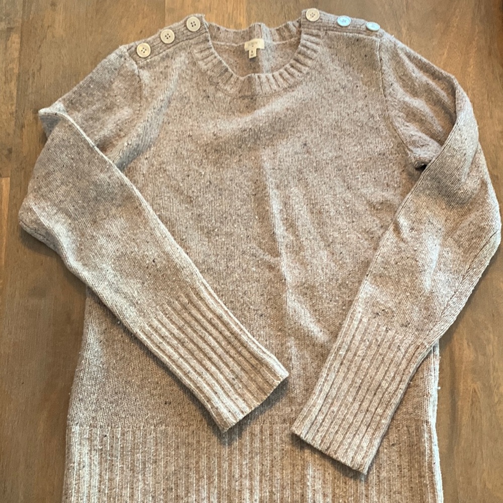J Crew pullover sweater with button detail